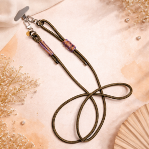 Handykette verstellbar in silber/tan