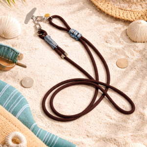 Handykette verstellbar in silber/braun