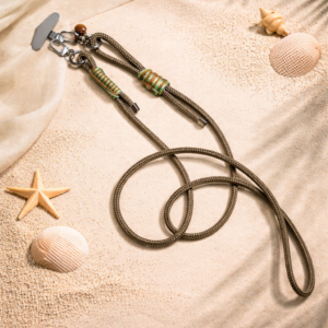 Handykette verstellbar in silber/tan