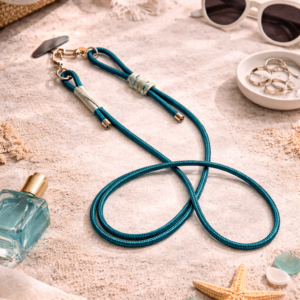 Handykette verstellbar in silber/petrol