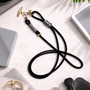 Handykette verstellbar in gold/schwarz