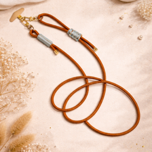 Handykette verstellbar in gold/cognac